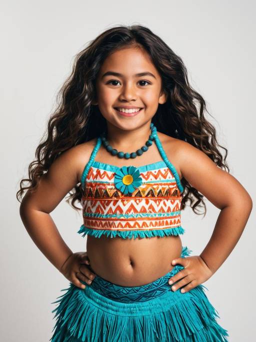 Young Girl in Moana Inspired Costume