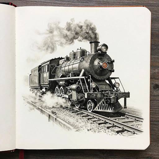 Hyperrealistic Trompe-l'œil Steam Locomotive