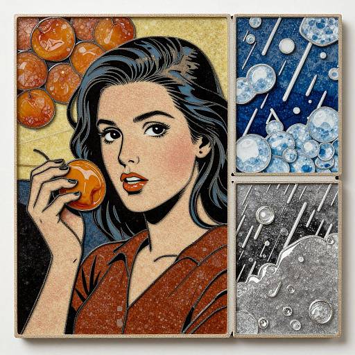 Comic Style Mosaic Art Teamwork