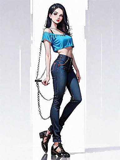 Stylish Woman in Contemporary Streetwear