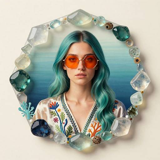 Stylized Woman in Resin Frame