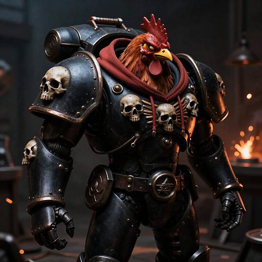 Chicken in Power Armor Hoodie