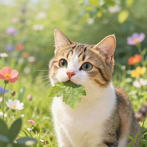 Playful Kitten in Lush Garden