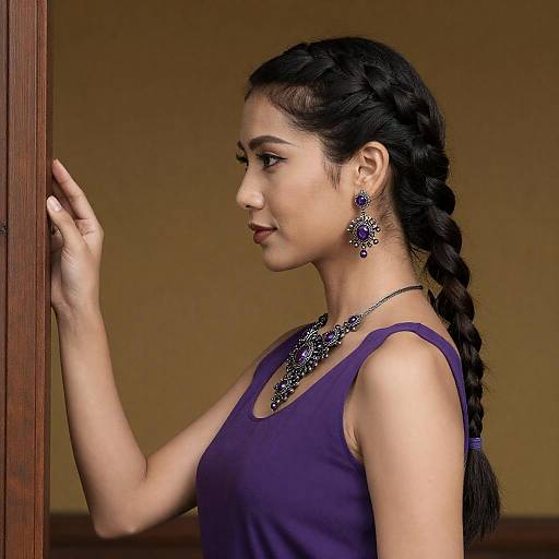 Braided Profile in Purple Dress