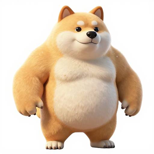 Swole Doge in Japanese Anime Style