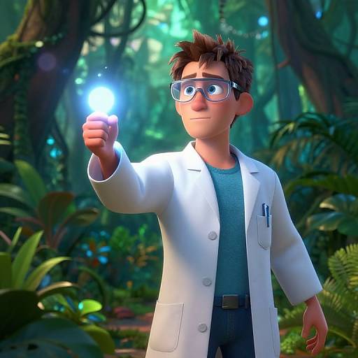 Scientist Superhero in Jungle Cinematic