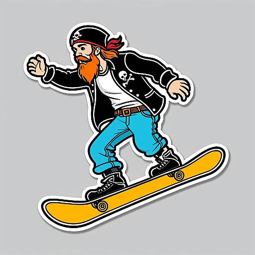 Pirate Snowboarding Sticker