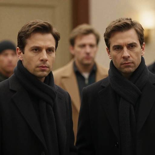 Serious Men in Warm Indoor Lighting