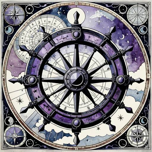 Ancient Ship's Helm with Celestial Charts Ancient Ship's Helm with Celestial Charts