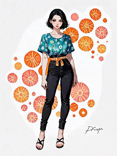 Stylish Woman in Bohemian Chic Outfit