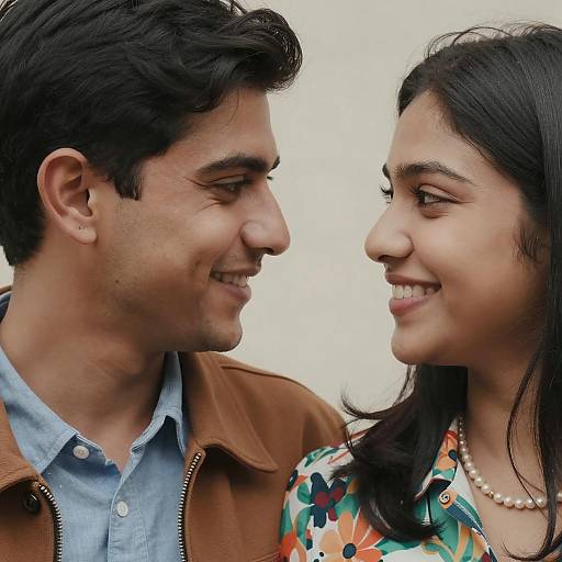 Intimate Close-Up of Smiling Couple