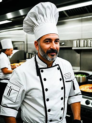 Confident Male Chef in Professional Kitchen