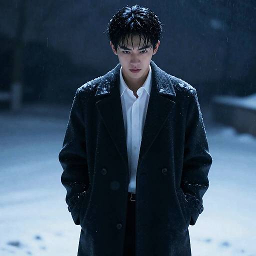 Young Man in Winter Wonderland