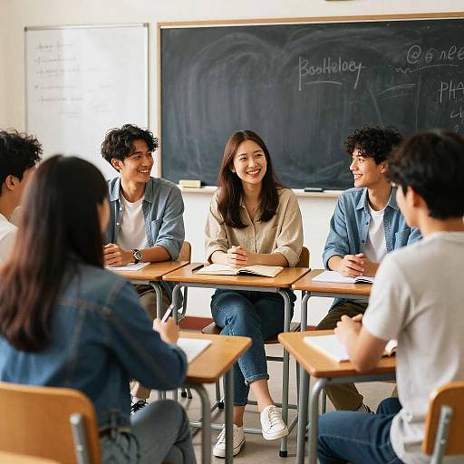 Casual Classroom Discussion with Diverse Group