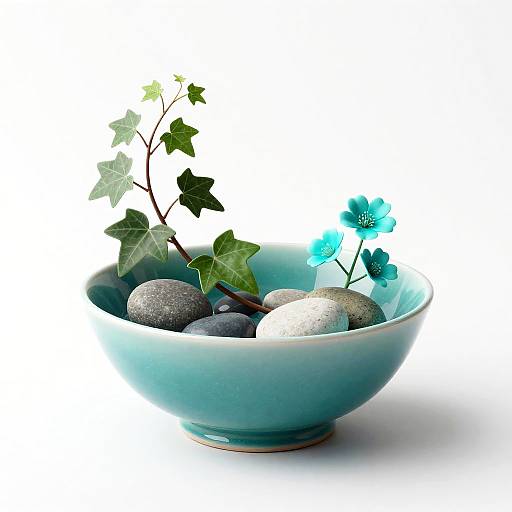 Contemporary Teal Porcelain Still-Life