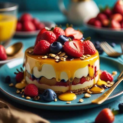 Elegant Layered Dessert Close-Up Shot