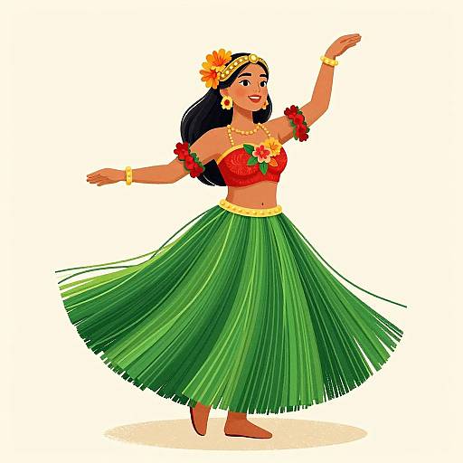 Graceful Hula Dance Illustration