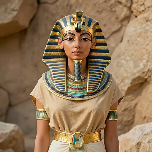 Photorealistic Egyptian Woman in Headdress
