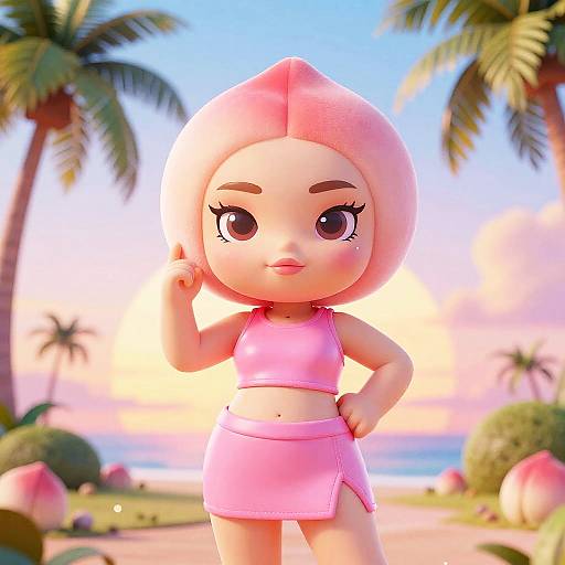 Sassy Bimbo Peach Character Art