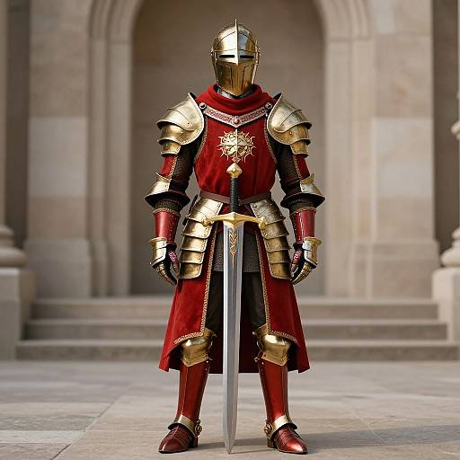 Red Knight in Gold Armor