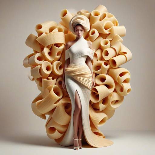 Surreal Fashion with Rigatoni Sculpture