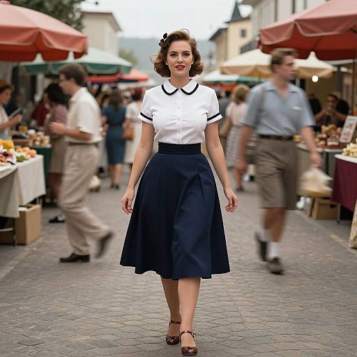 Vintage 1950s Street Market Woman