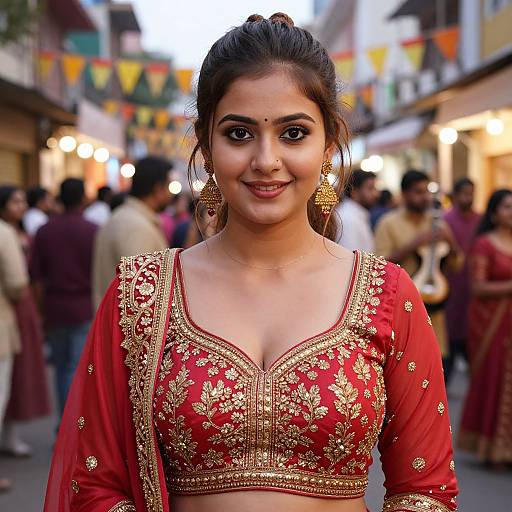 Vibrant Indian Festival Party Dress