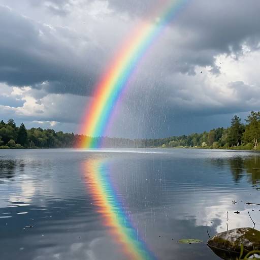 Surreal Mirror-Lake with Molten Sky