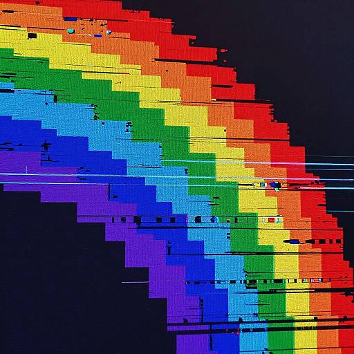 Futuristic Rainbow Glitch Spectrum