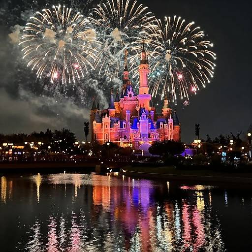 Enchanting Fireworks Reflection Scene