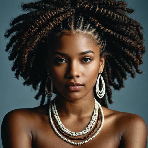 Realistic Portrait of Afro Hair Braiding