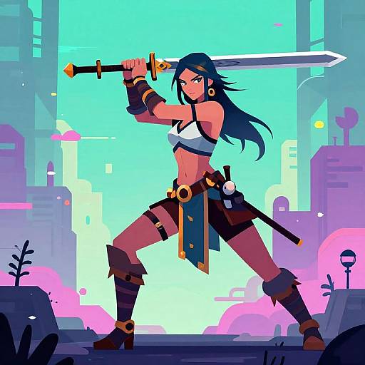 Stylized Fantasy Female Barbarian Warrior