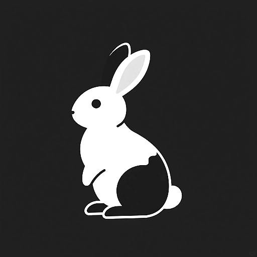 Minimalist Geometric Rabbit Logo
