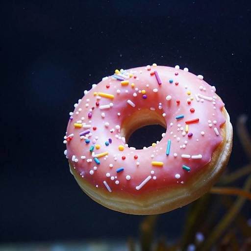 Fish Exploring Underwater Donut Scene