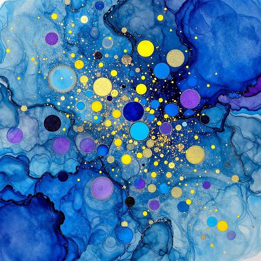 Vibrant Pointillism Alcohol Ink Fusion