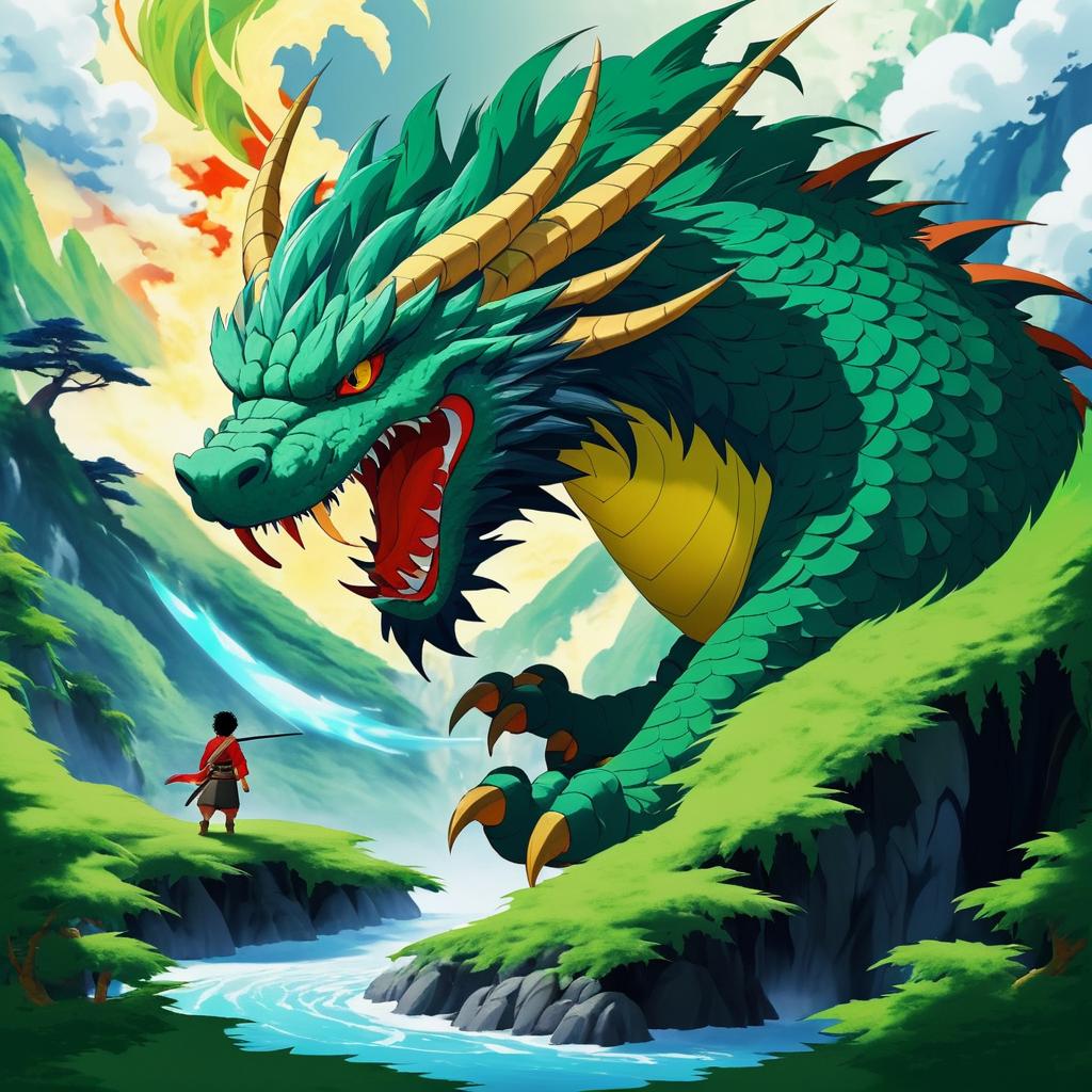 Fierce Dragon in Miyazaki's Fantasy Style