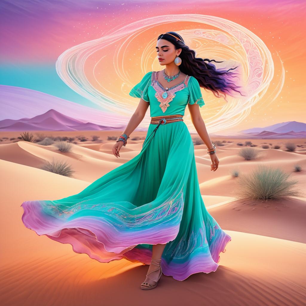 Magical Desert Heroine in Bohemian Pastel