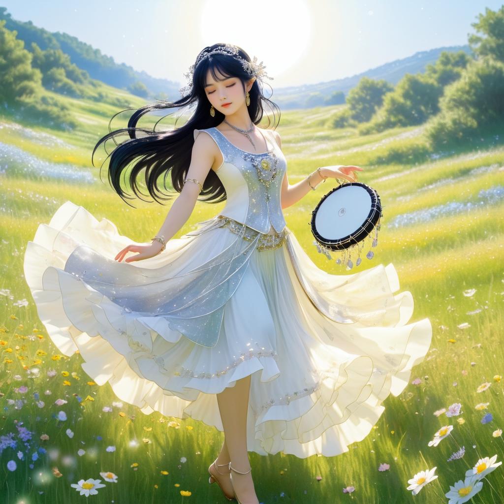 Elegant Dancer in Sunlit Meadow