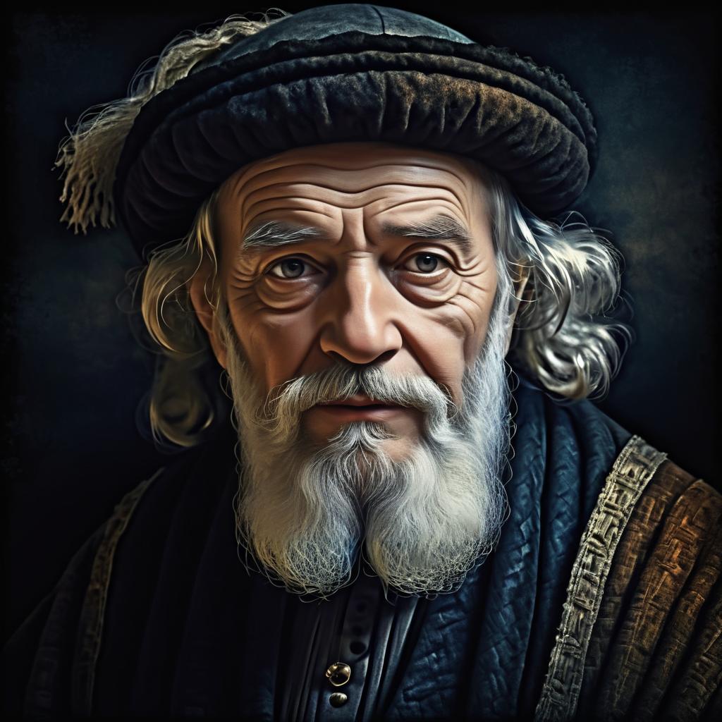 Elderly Man Portrait in Rembrandt Style