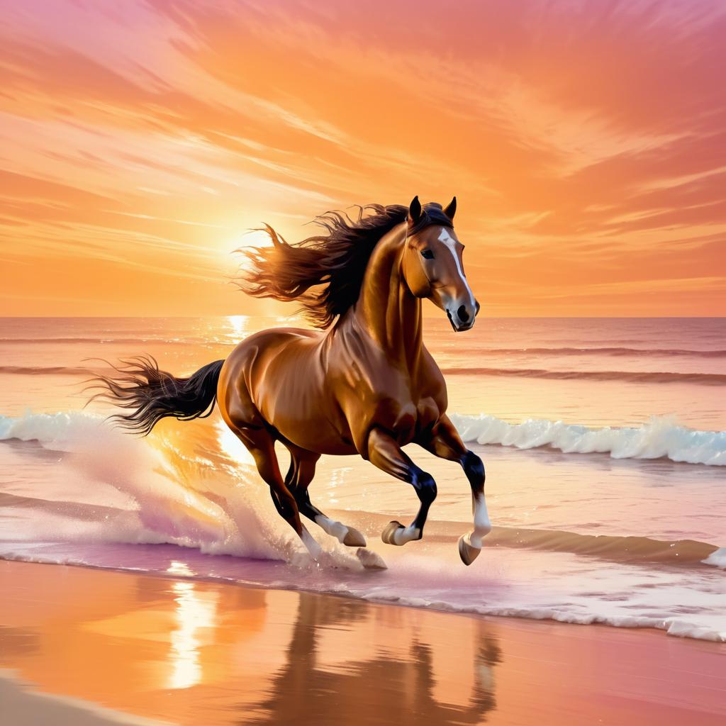 Majestic Horse Galloping at Sunset