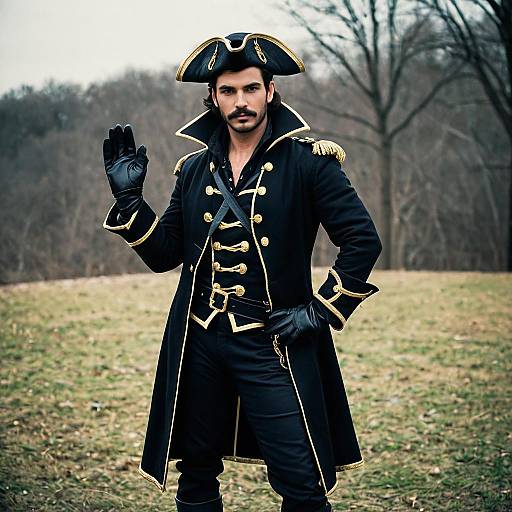 Man in Captain Hook Costume Outdoors
