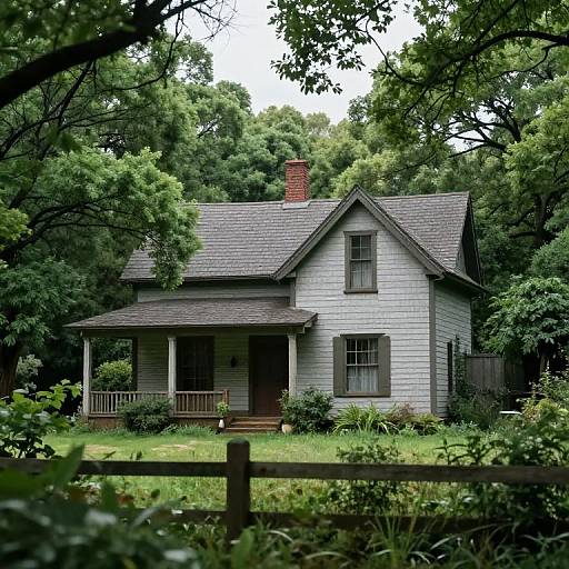 Tranquil Lush Greenery and Old House