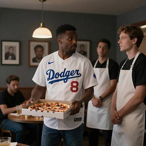 Dimly Lit Gathering with Pizza and Friends