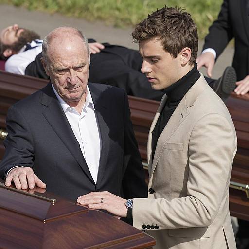 Emotional Moment at a Funeral Scene