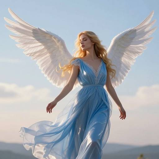 Graceful Female Angel in Ethereal Landscape