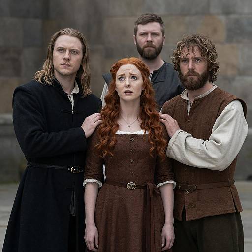 Medieval Portrait of Concerned Companions