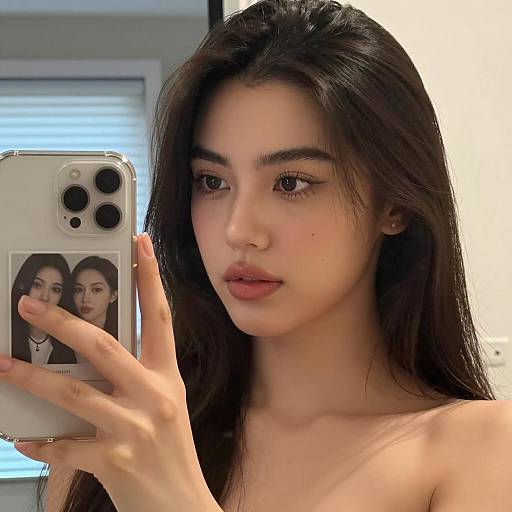 Young Woman Taking Mirror Selfie