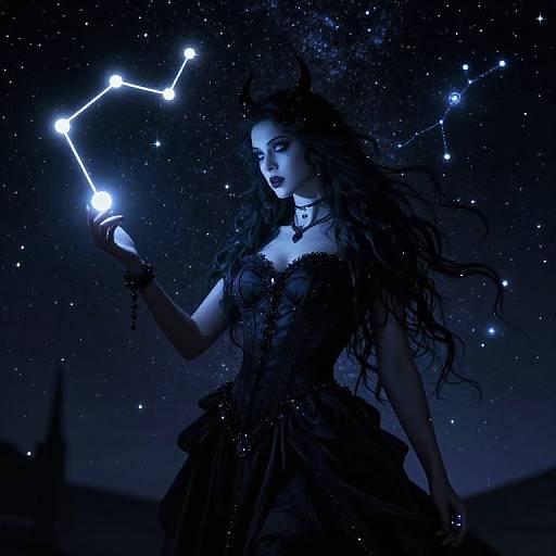 Ethereal Dark Virgo Constellation Art