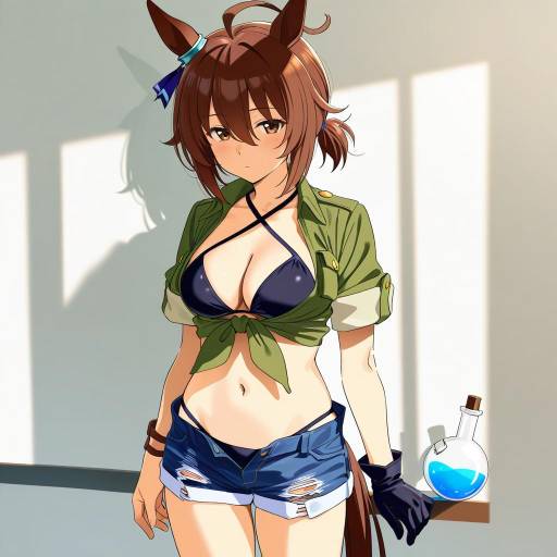 Illustration of Agnes tachyon (lunatic lab) (umamusume), umamusume in the style of Kerorira