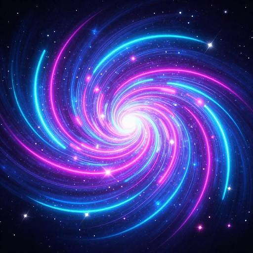 Neon Spiral Galaxy Cosmic Animation